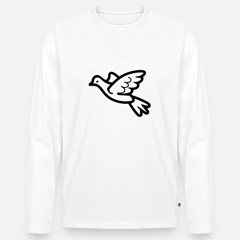 Taube - Männer Premium Bio Langarmshirt - Weiß