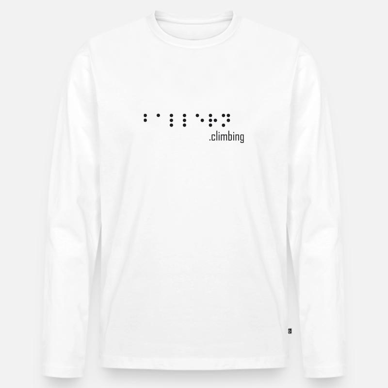 logo braille - Männer Premium Bio Langarmshirt - Weiß