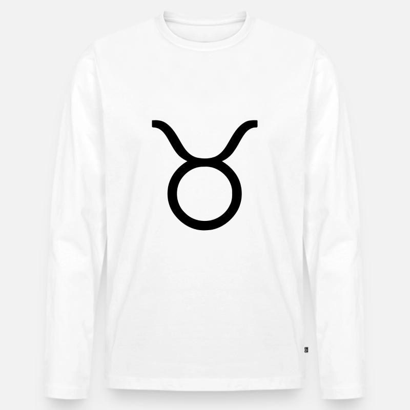 Stier Taurus Zodiac Sternzeichen - Männer Premium Bio Langarmshirt - Weiß