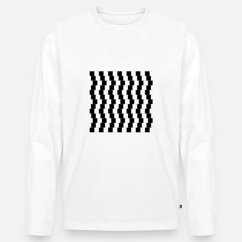 Optische Täuschung - Männer Premium Bio Langarmshirt - Weiß