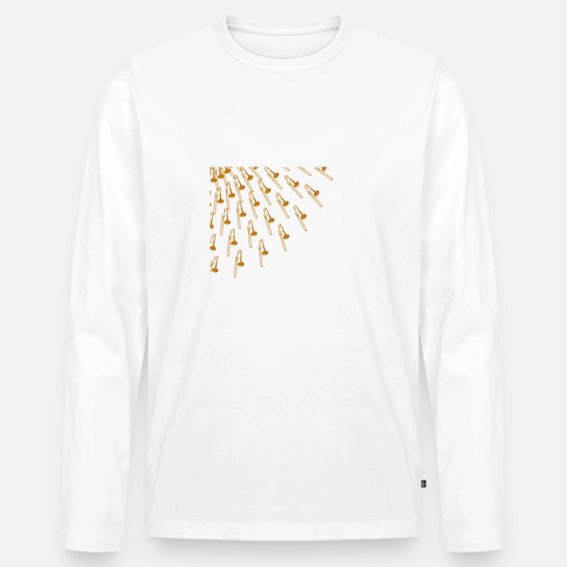 Posaune - Männer Premium Bio Langarmshirt - Weiß