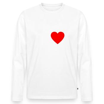 J'aime les t-shirts d'anniversaire cadeau crêpes - T-shirt manches longues Premium bio Homme - blanc - Devant - Nico (187cm)