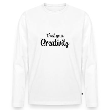 Trust your creativity - Männer Premium Bio Langarmshirt - Weiß - Vorne - Nico (187cm)