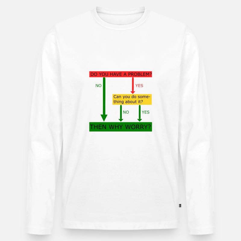 Then why worry - Männer Premium Bio Langarmshirt - Weiß