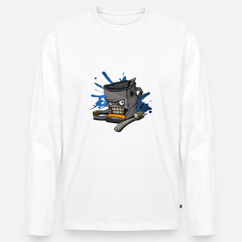 Chalkbag Bouldering Klettern Kletterer - Männer Premium Bio Langarmshirt - Weiß