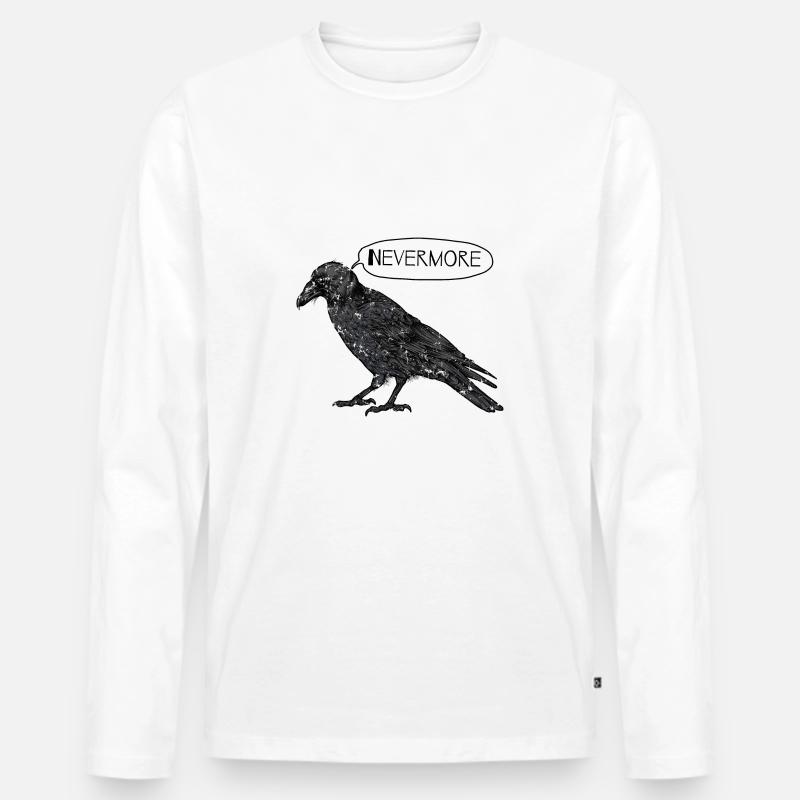 Raven Nevermore Edgar - Männer Premium Bio Langarmshirt - Weiß