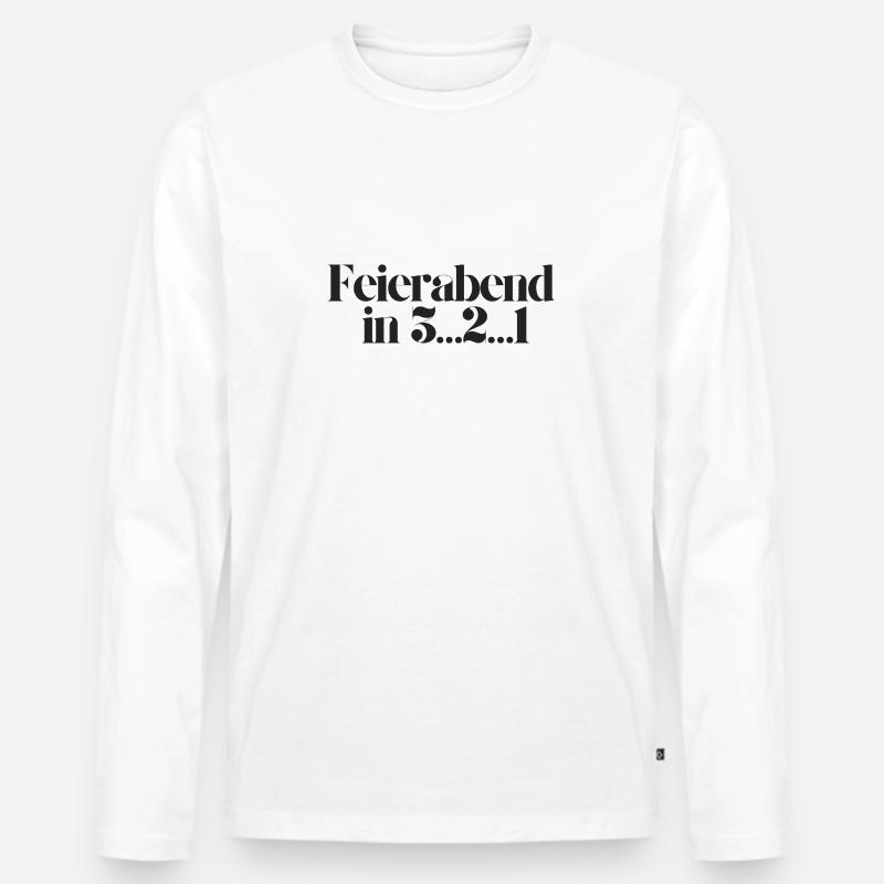 Feierabend in 3 2 1 - Männer Premium Bio Langarmshirt - Weiß