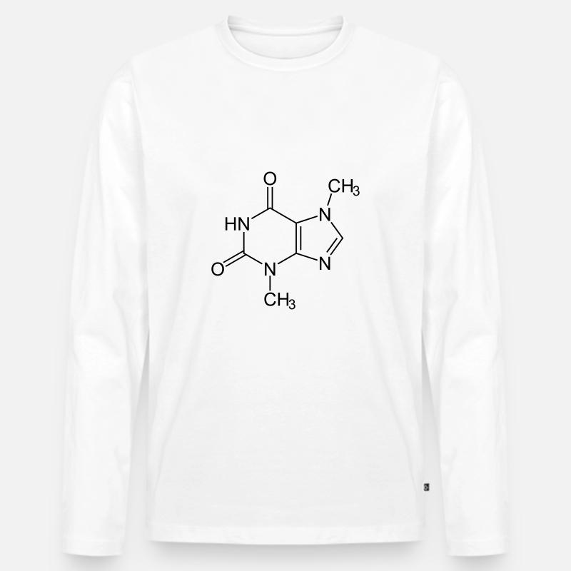 Theobromin - Männer Premium Bio Langarmshirt - Weiß