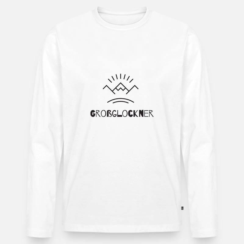 Großglockner - Männer Premium Bio Langarmshirt - Weiß