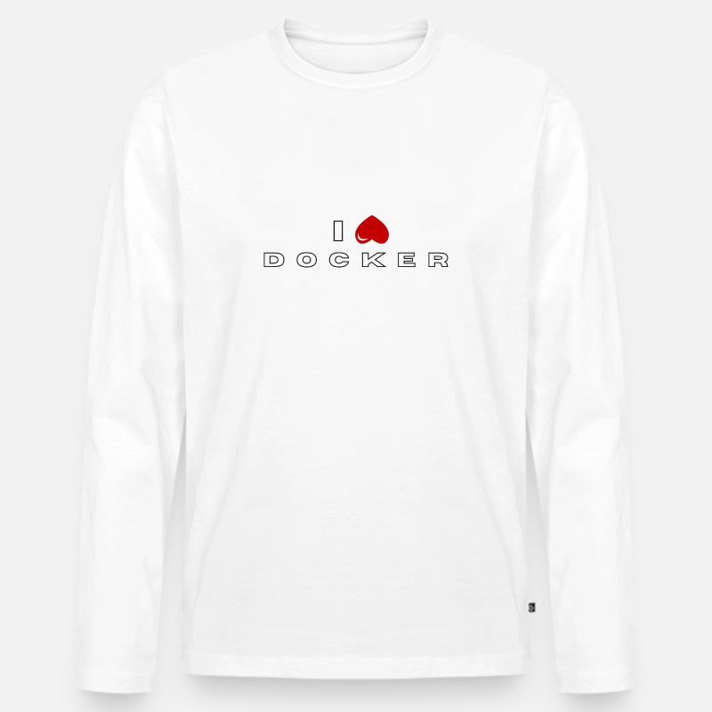Ich hasse Docker - Männer Premium Bio Langarmshirt - Weiß