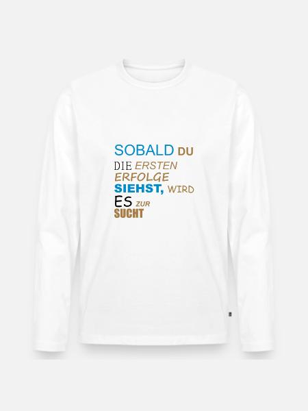 Motivation - Männer Premium Bio Langarmshirt - Weiß