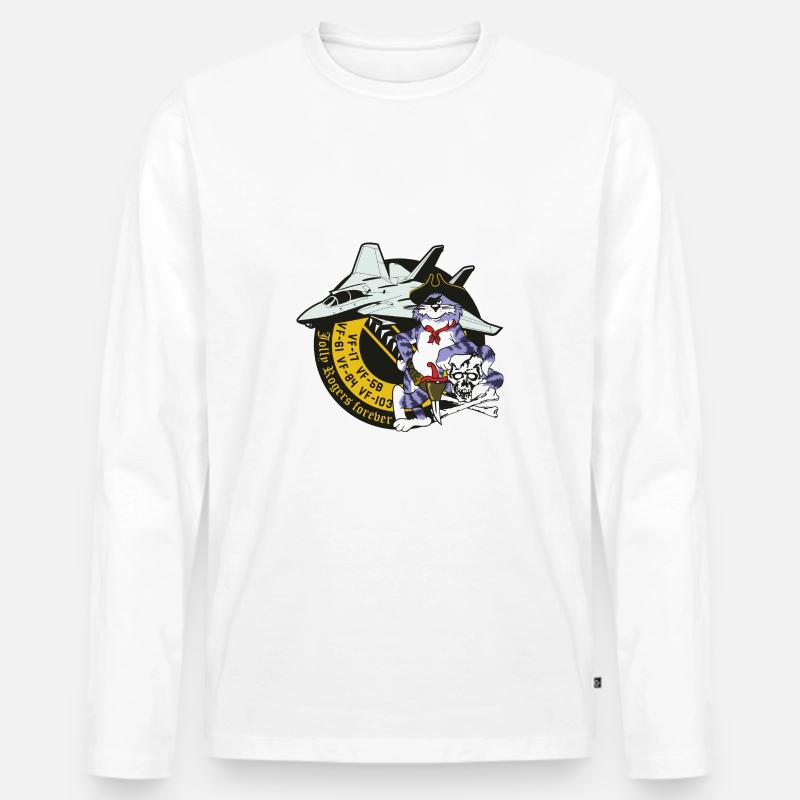 Tomcat - Jolly Rogers Forever - Männer Premium Bio Langarmshirt - Weiß