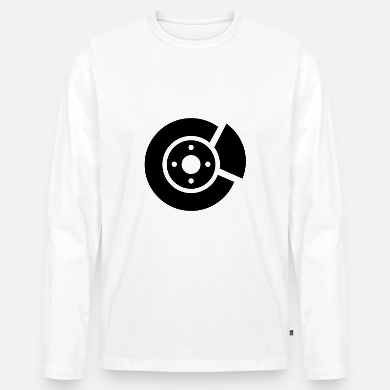 Bremsscheibe - Männer Premium Bio Langarmshirt - Weiß