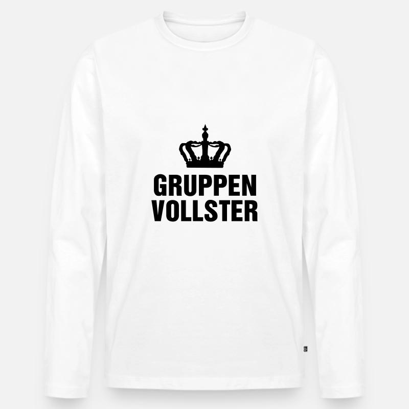 Gruppenvollster - Männer Premium Bio Langarmshirt - Weiß