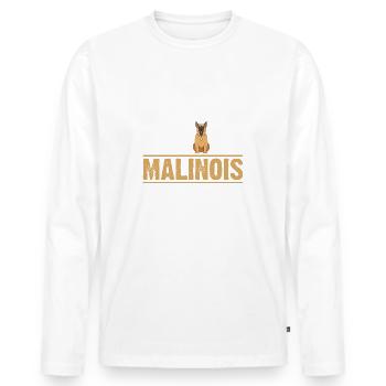 Hund Malinois - Männer Premium Bio Langarmshirt - Weiß - Vorne - Nico (187cm)