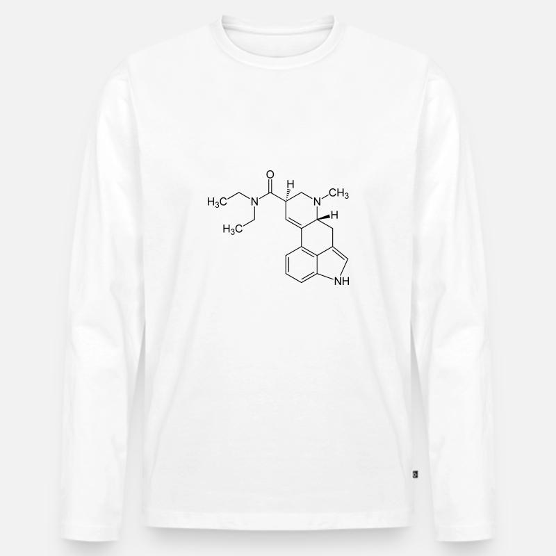 LSD Molekül - Männer Premium Bio Langarmshirt - Weiß