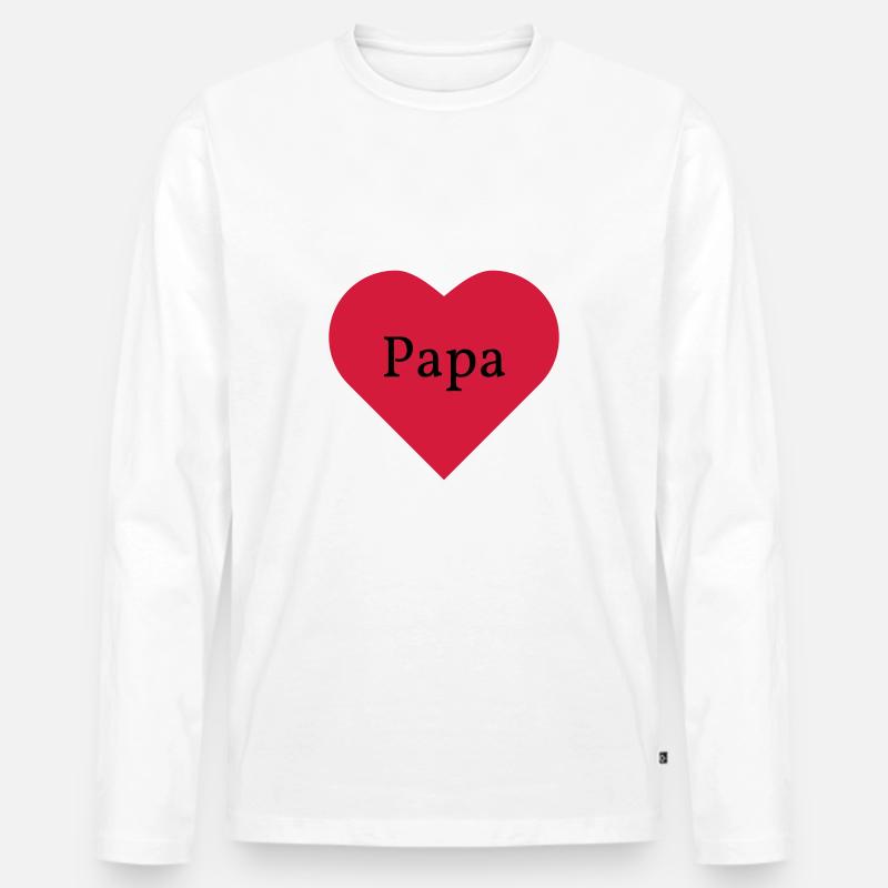 Ich liebe Papa - Männer Premium Bio Langarmshirt - Weiß