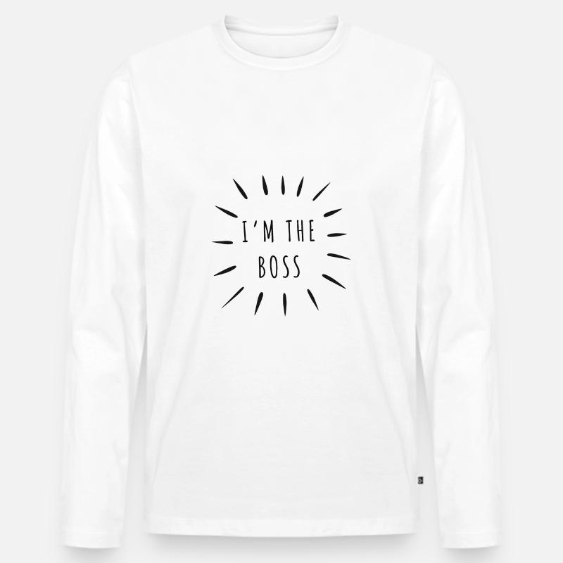 Ich bin der Boss - Männer Premium Bio Langarmshirt - Weiß