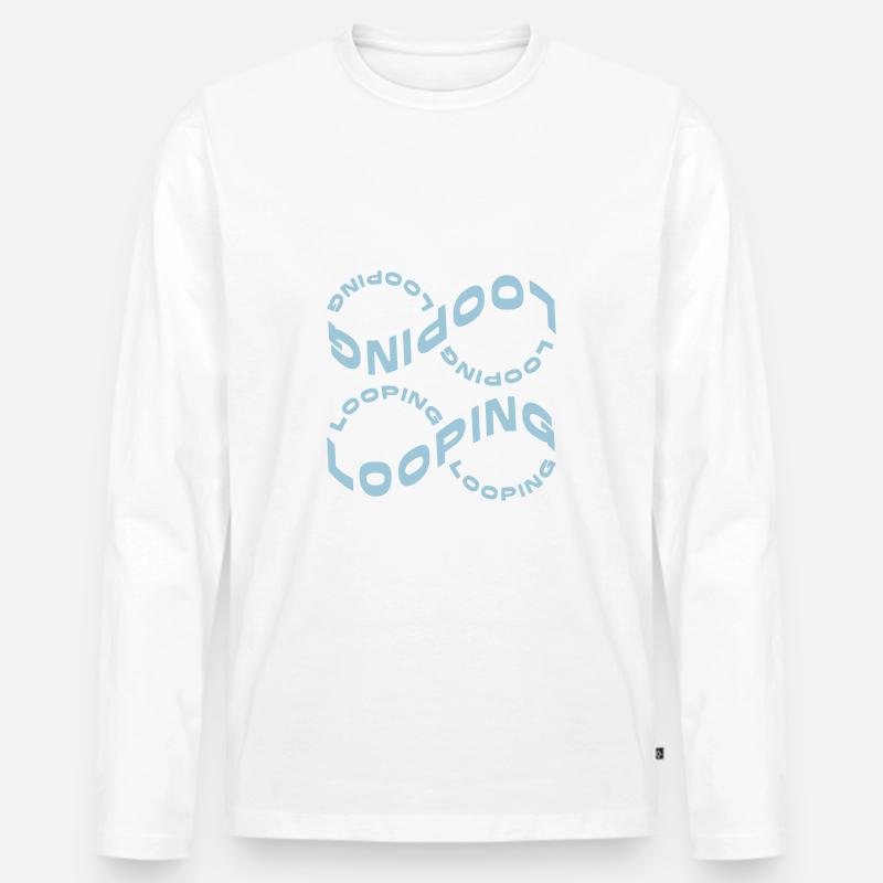 Looping Kopfüber - Männer Premium Bio Langarmshirt - Weiß