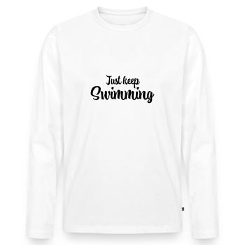 Continuez simplement à nager - T-shirt manches longues Premium bio Homme - blanc - Devant - Nico (187cm)