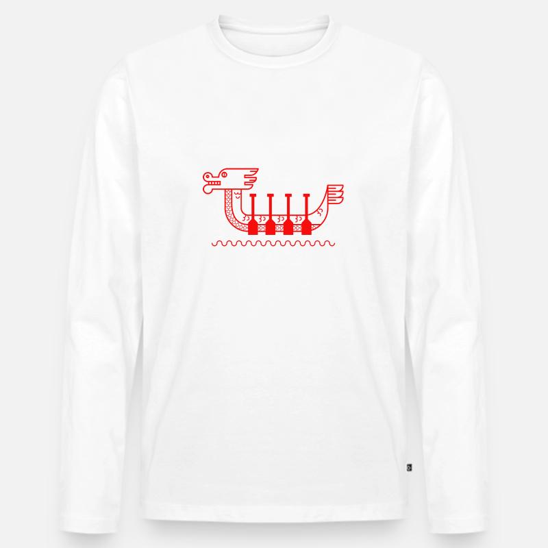 drachenboot chinesisches drachenboot-fest - Männer Premium Bio Langarmshirt - Weiß