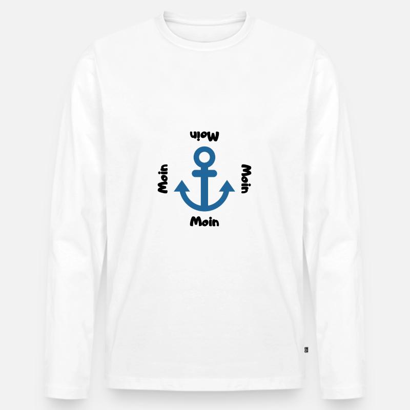 Moin Anker - Männer Premium Bio Langarmshirt - Weiß