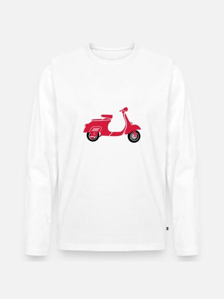 Roller - Männer Premium Bio Langarmshirt - Weiß