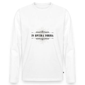 In good condition, immaculate saying Latin - Men's Premium Organic Long Sleeve Shirt - white - Front - Nico (187cm)
