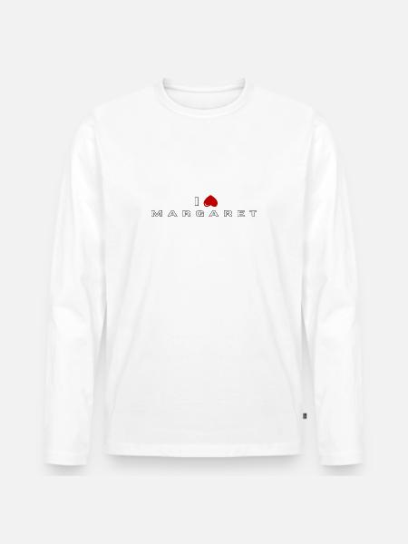 Ich hasse Margaret - Männer Premium Bio Langarmshirt - Weiß
