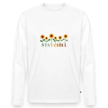 RESTEZ DÉTENDU - DÉTENDEZ-VOUS ET PROFITEZ - VINTAGE - T-shirt manches longues Premium bio Homme - blanc - Devant - Nico (187cm)