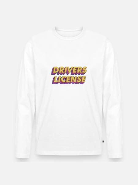 Drivers License Olivia Rodrigo - Maglia a manica lunga ecologica premium da uomo - bianco