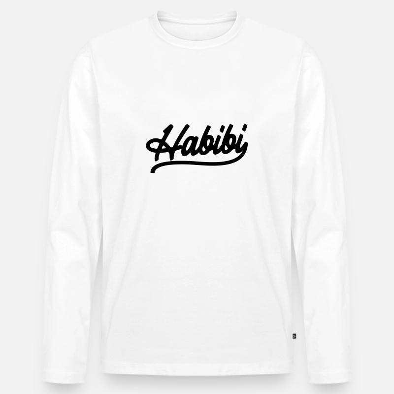 Habibi - Männer Premium Bio Langarmshirt - Weiß