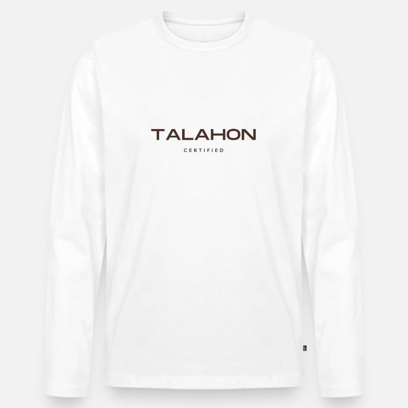 CERTIFIED TALAHON - Männer Premium Bio Langarmshirt - Weiß