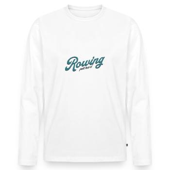 Aviron Pull Hard Rameur Rameur - T-shirt manches longues Premium bio Homme - blanc - Devant - Nico (187cm)