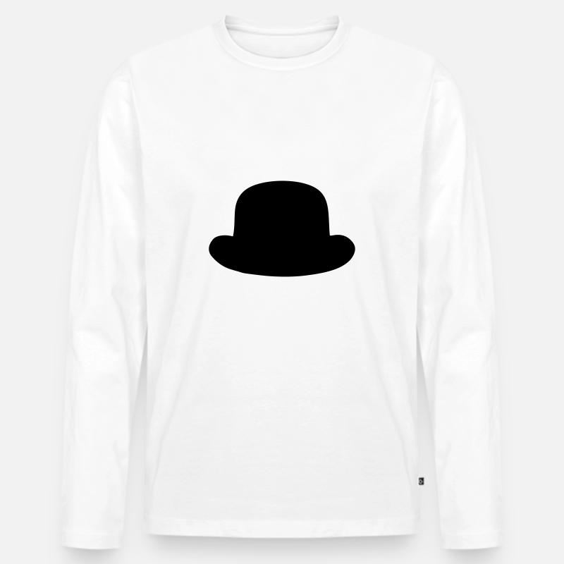 Gentleman Hut - Männer Premium Bio Langarmshirt - Weiß