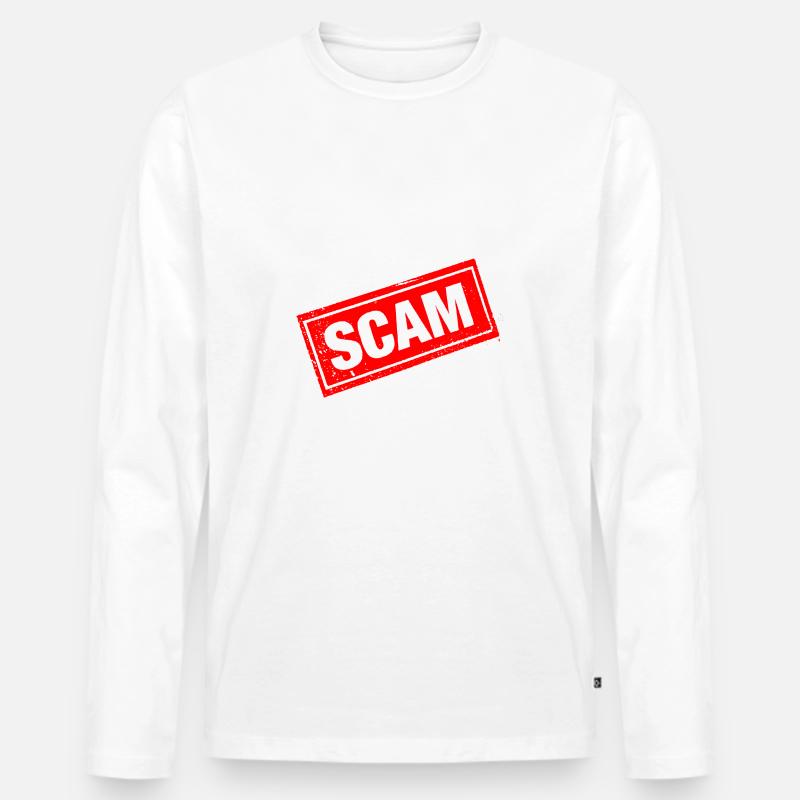 SCAM - Männer Premium Bio Langarmshirt - Weiß