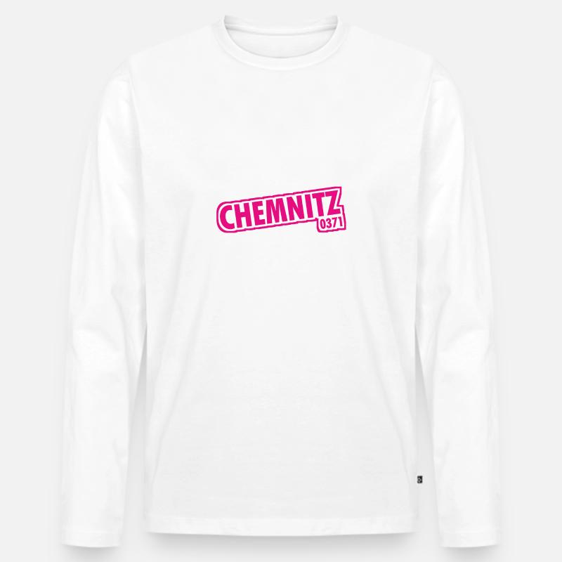 Chemnitz 0371 Vorwahl - Männer Premium Bio Langarmshirt - Weiß