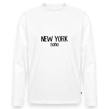 New York Soho - USA - America - NYC - Big Apple - Men's Premium Organic Long Sleeve Shirt - white - Front - Nico (187cm)
