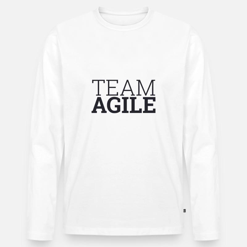 "Team Agile" | "Scrum Master" - Männer Premium Bio Langarmshirt - Weiß