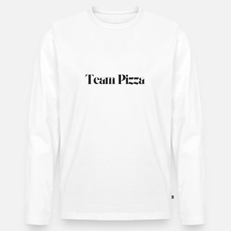 Team Pizza - Männer Premium Bio Langarmshirt - Weiß