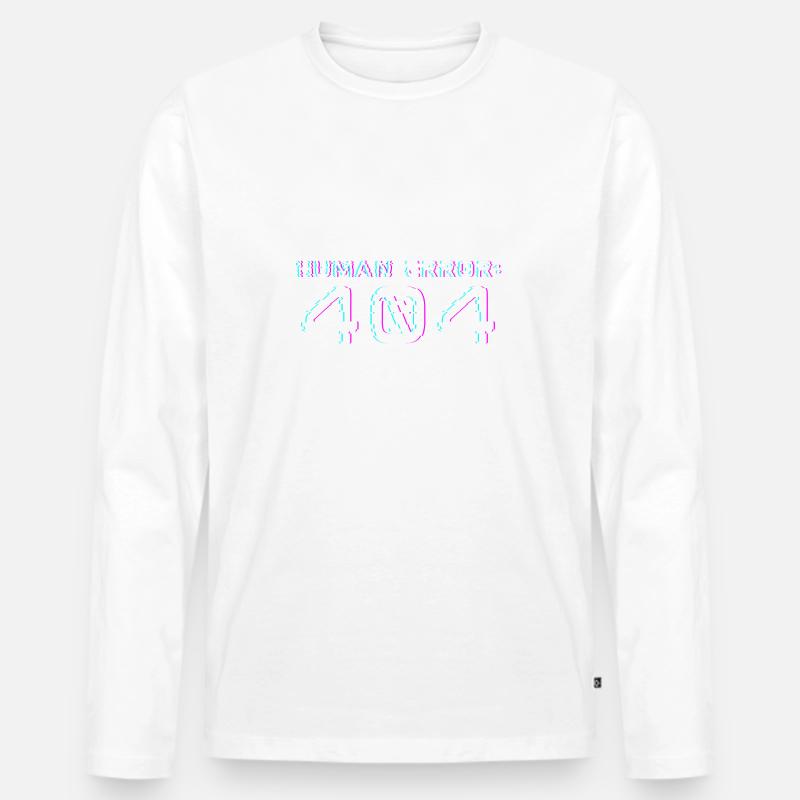 Human Error: 404 - Männer Premium Bio Langarmshirt - Weiß
