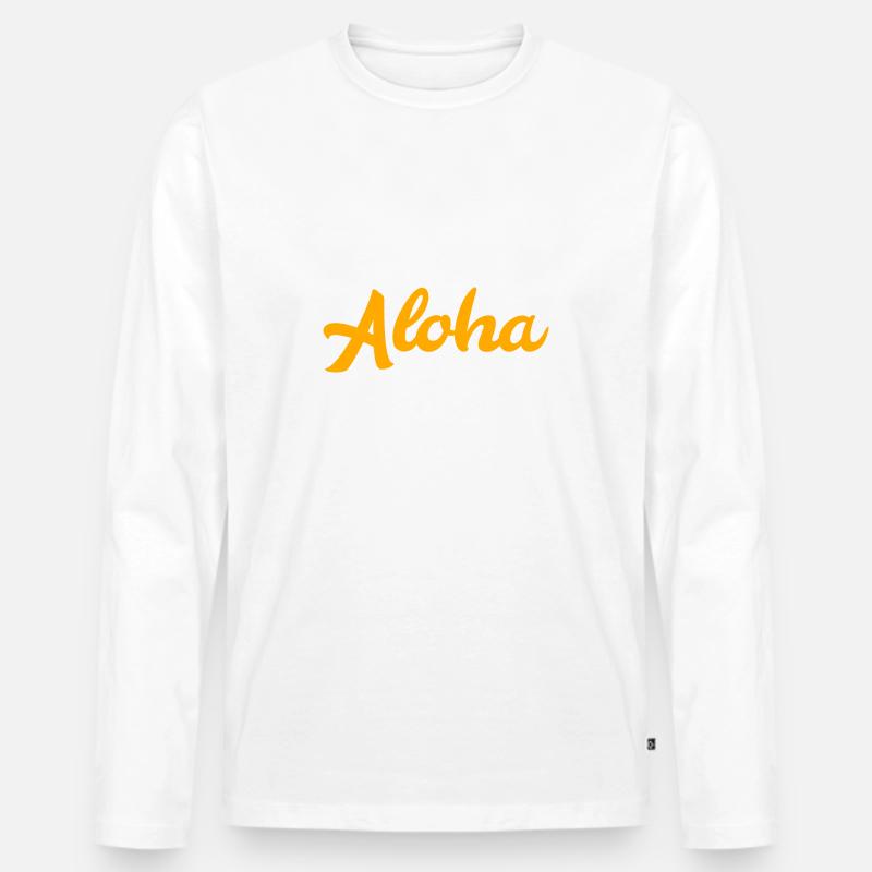 Aloha - Männer Premium Bio Langarmshirt - Weiß