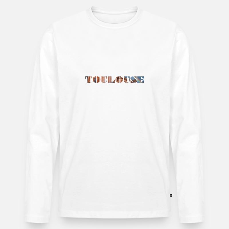 TOULOUSE CAPITOLE - Männer Premium Bio Langarmshirt - Weiß