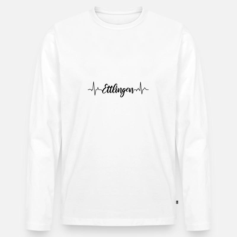 EKG Ettlingen - Männer Premium Bio Langarmshirt - Weiß