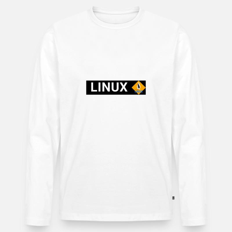 Linux Shirt - Männer Premium Bio Langarmshirt - Weiß