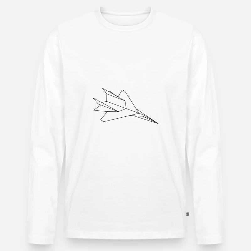 Papierflieger - Männer Premium Bio Langarmshirt - Weiß