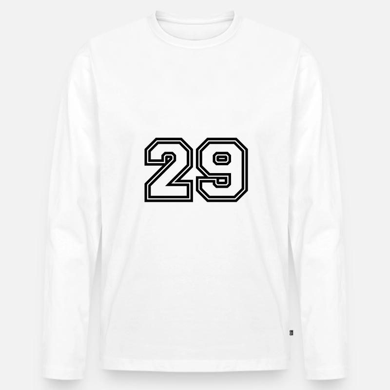 29 Zahl symbol - Männer Premium Bio Langarmshirt - Weiß