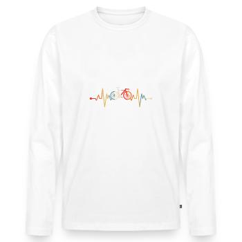 Vélo cycliste Vélo Vélo Cadeau - T-shirt manches longues Premium bio Homme - blanc - Devant - Nico (187cm)