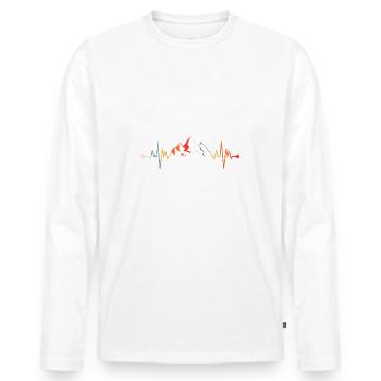 Wandern Bergsteigen Berge Bergsport Vintage - Männer Premium Bio Langarmshirt - Weiß - Vorne - Nico (187cm)