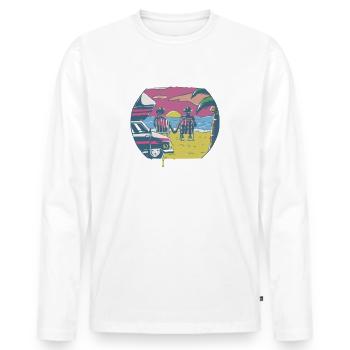 Hawaii - Men's Premium Organic Long Sleeve Shirt - white - Front - Nico (187cm)